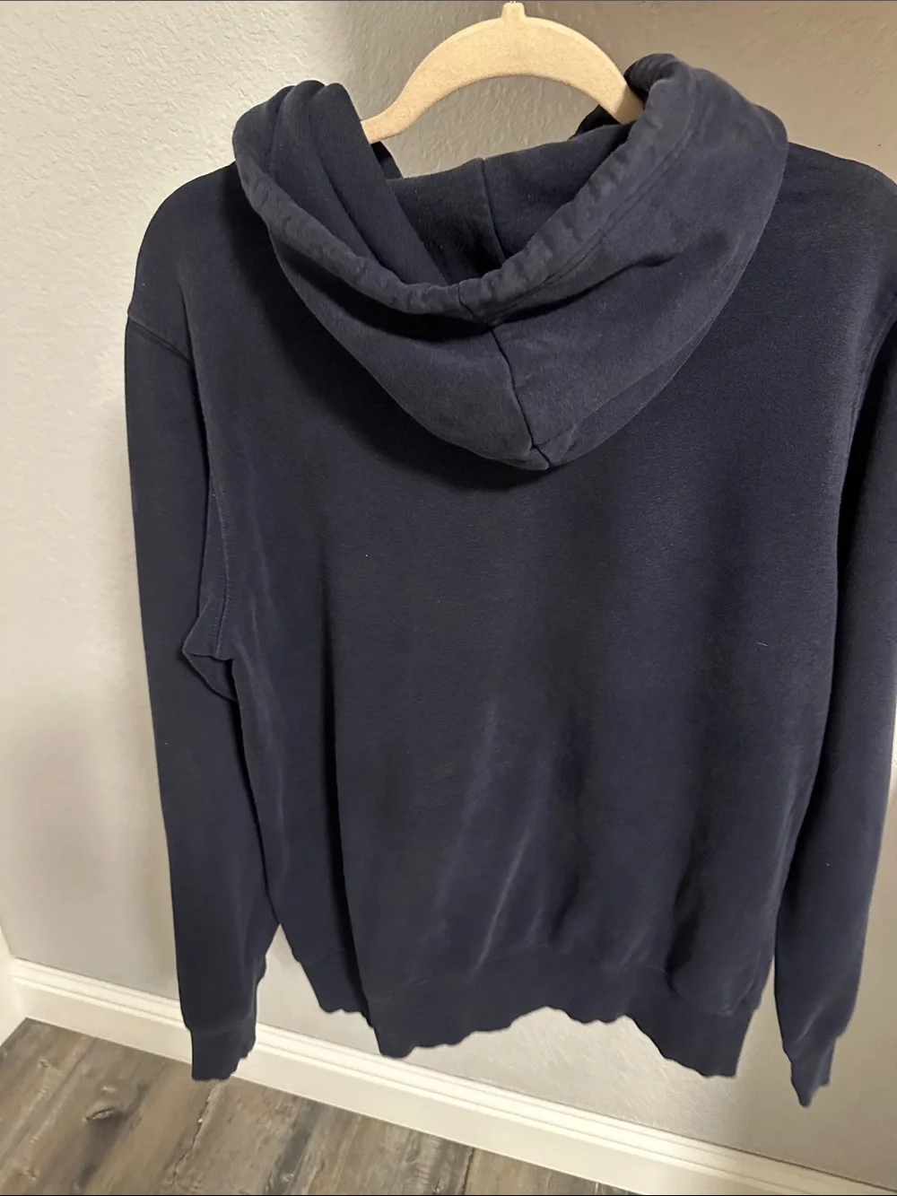 The North Face Men’s Navy Crewneck Hoodie with White Logo
